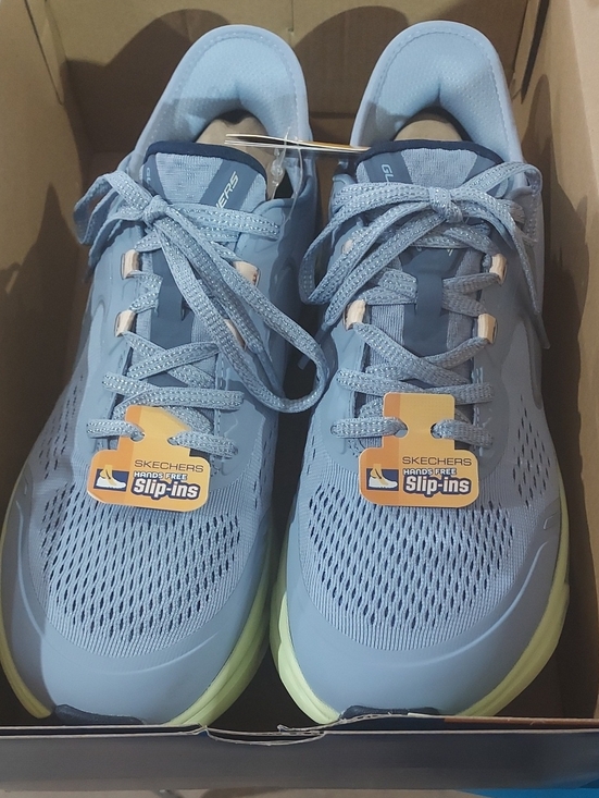 Skechers Shoes - Skechers Light Blue Mesh Athletic Sneakers with Lime Accent